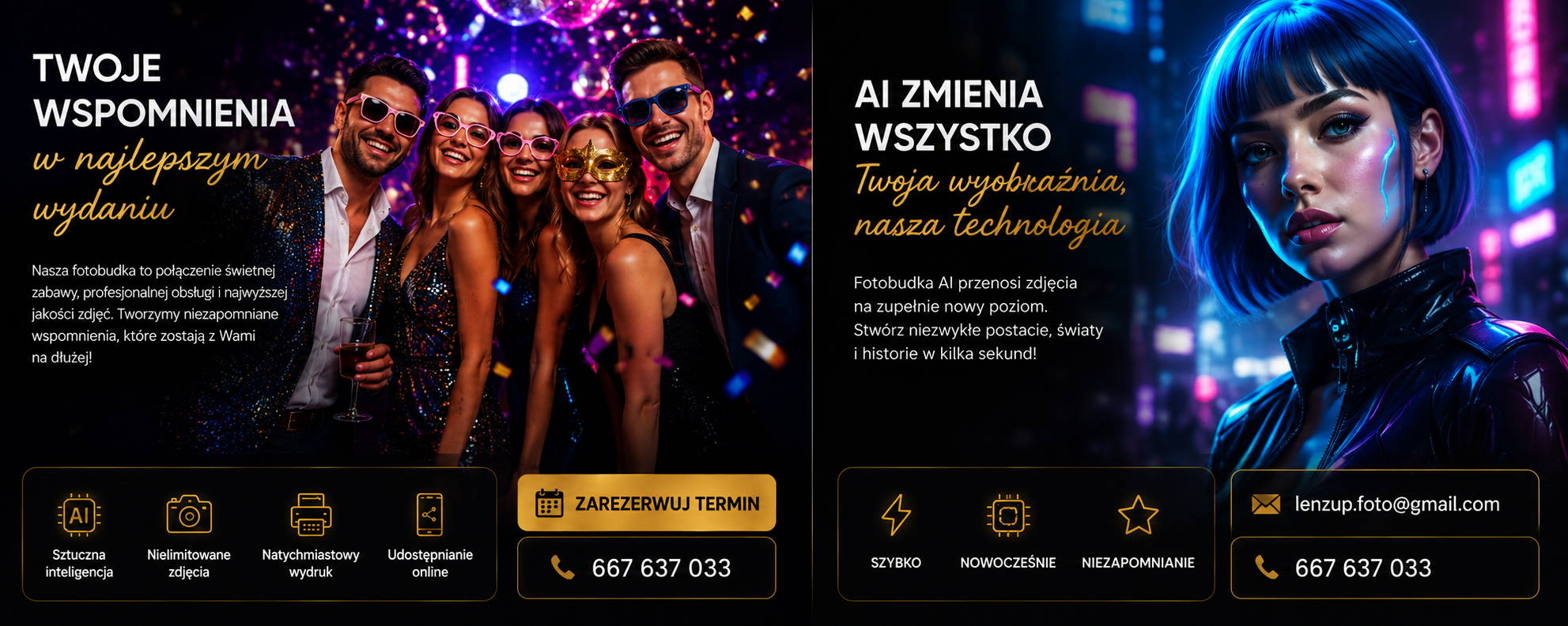 Przykładowa sekcja AI LenzUP z kreatywną stylizacją zdjęcia